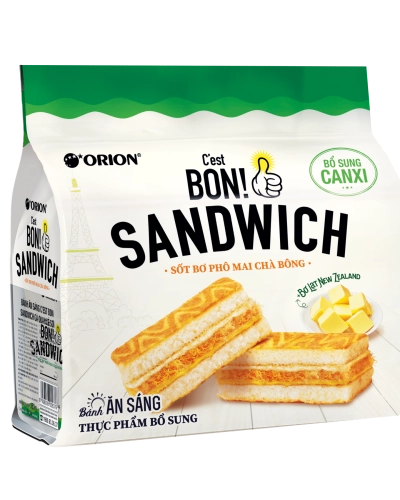 Bánh ăn sáng c’est bon Sanwich Sốt Bơ Phô Mai Chà Bông ( gói x 147g )