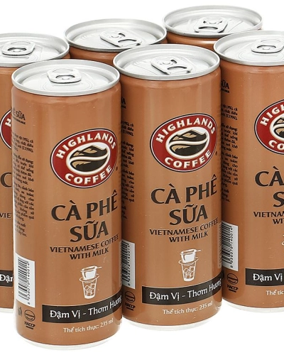 Cafe sữa Highlands Coffee (lốc 6 lon x 235ml)