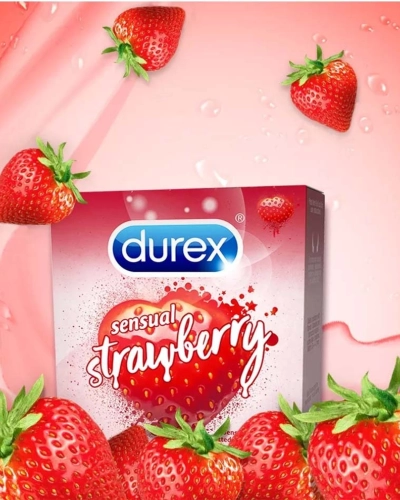 Bao cao su Durex sensual strawberry 3PCS (Hộp)