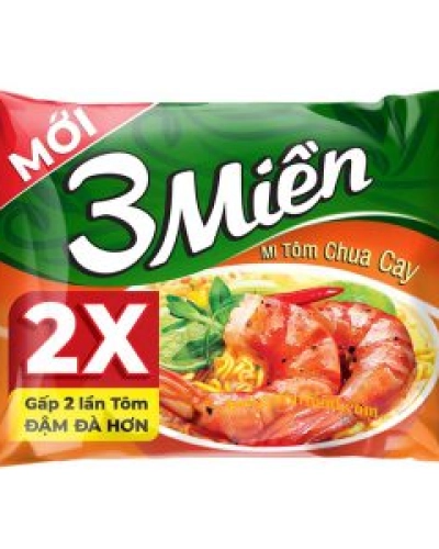 Mì 3 Miền tôm chua cay (gói 65g)