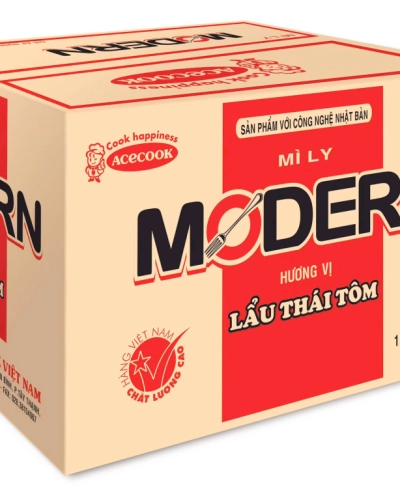 Mì ly Modern vị lẩu thái tôm (thùng 24 ly x 65g)