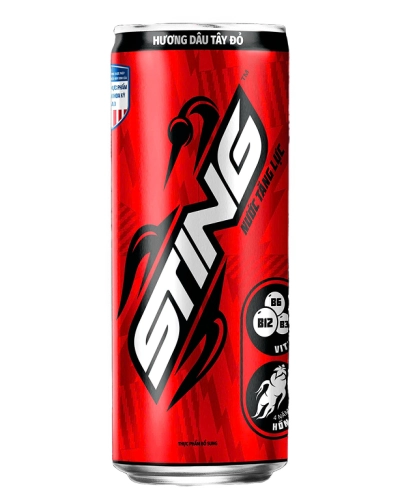 Nước tăng lực Sting dâu (lon 320ml)