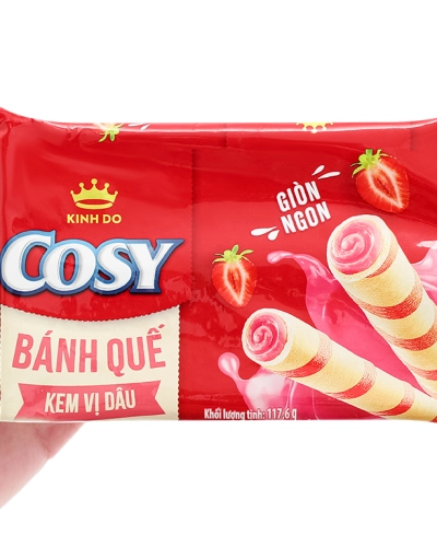 Bánh quế vị kem dâu Cosy gói 117.6g