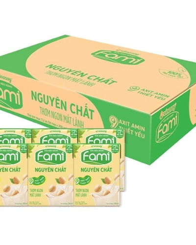 Sữa đậu nành Fami nguyên chất Vinasoy (thùng 6 lốc x200ml)