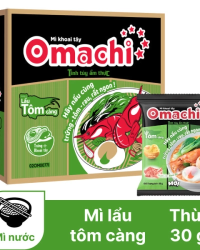 Mì Omachi tôm chua cay thái (thùng 30 gói x 80g)