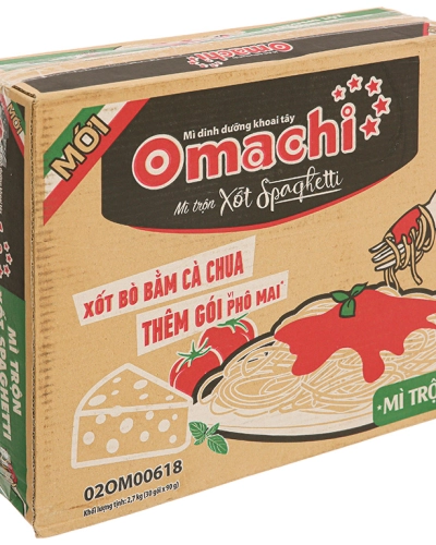 Mì trộn khoai tây sốt spaghetti Omachi (thùng 30 gói x 91g)