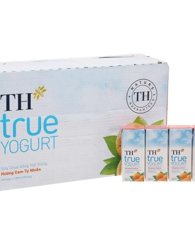 Sữa chua uống hương cam TH True Yogurt hộp 180ml (thùng 48 hộp x 180ml)
