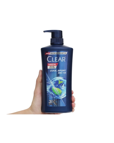 Dầu gội Clear Men Cool Sport Bạc Hà sạch gàu 630g- CHAI