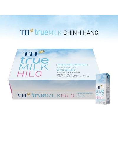 Sữa Hilo không đường ít béo vị tự nhiên TH true milk ( thùng 12 lốc x 180ml)