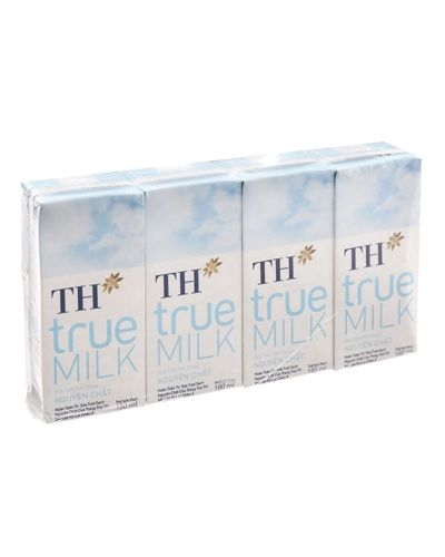 Sữa tiệt trùng TH True Milk nguyên chất (vỉ 4 hộp x 180ml)
