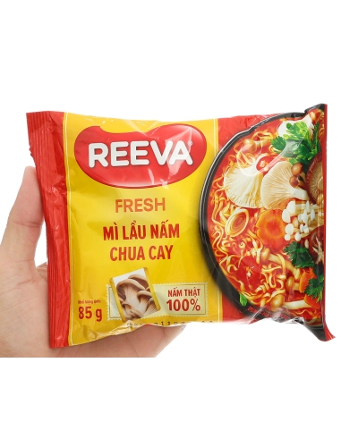 Mì chay REEVA lẩu nấm chua cay (gói x 85g)