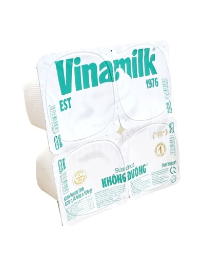 Sữa chua Vinamilk không đường 100g (vỉ 4 hộp x 100g)