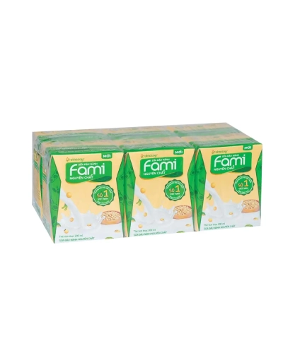 Sữa đậu nành Fami nguyên chất Vinasoy (lốc 6 hộpx200ml)