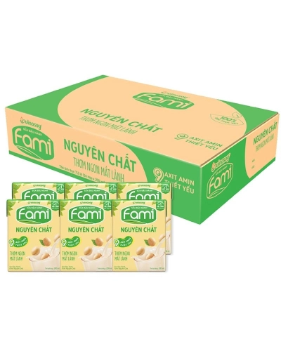 Sữa đậu nành Fami nguyên chất Vinasoy (thùng 6 lốc x200ml)