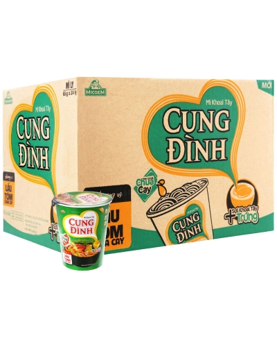 Mì ly khoai tây vị lẩu tôm chua cay Cung Đình (thùng 24 ly x 65g)