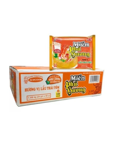 Miến Phú Hương vị lẩu thái tôm (thùng 24 gói x 63g)