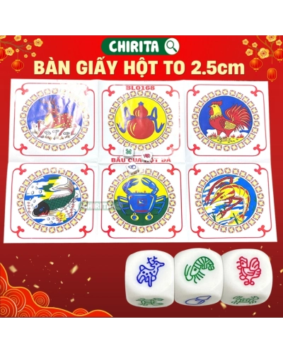 Bầu cua bàn giấy hột xịn (Bộ)