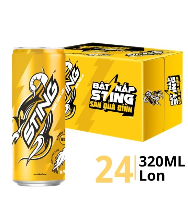 Nước tăng lực Sting nhân sâm (thùng 24 lon x 320ml)