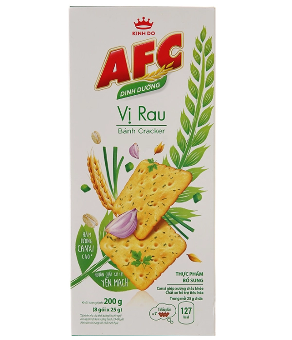 Bánh AFC vị rau cải (hộp 200g x 8 gói x 25g)