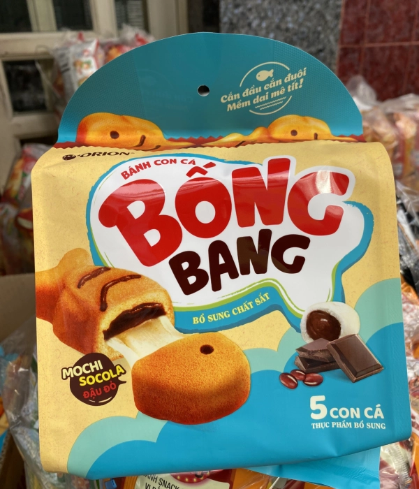 Bánh con cá Bống Bang mochi socola đậu đỏ ( gói x 145g )