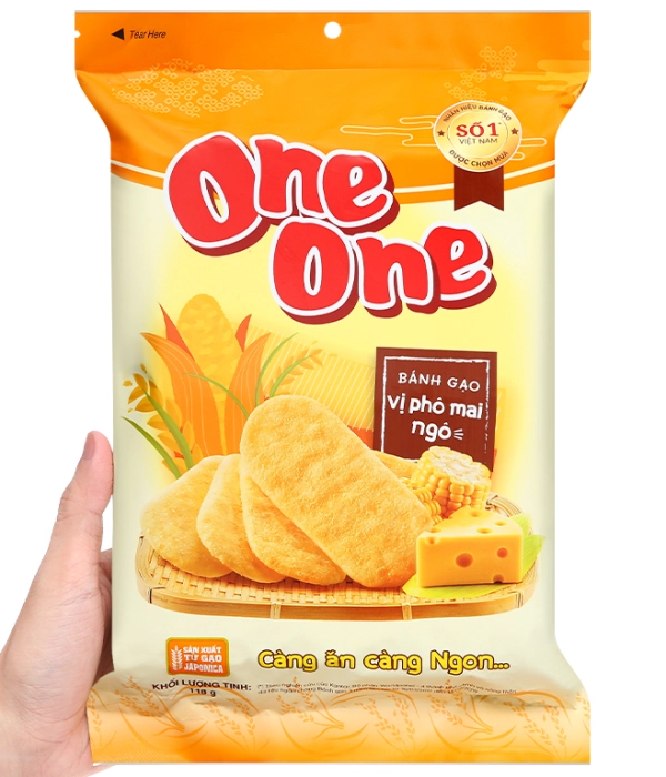 Bánh gạo One One vị phô mai ngô (gói x 118g)