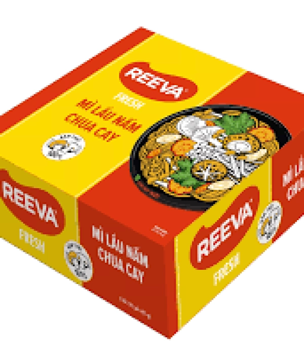 Mì chay REEVA lẩu nấm chua cay (thùng 30 gói x 85g)
