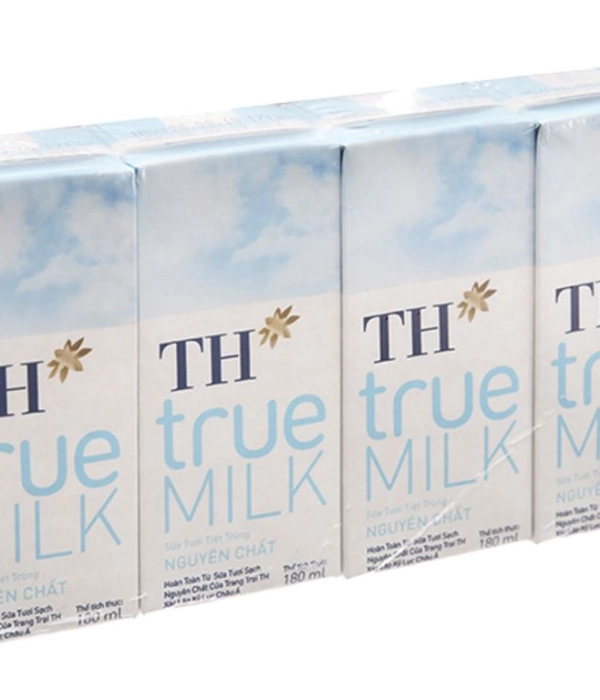 Sữa tiệt trùng TH True Milk nguyên chất (vỉ 4 hộp x 180ml)