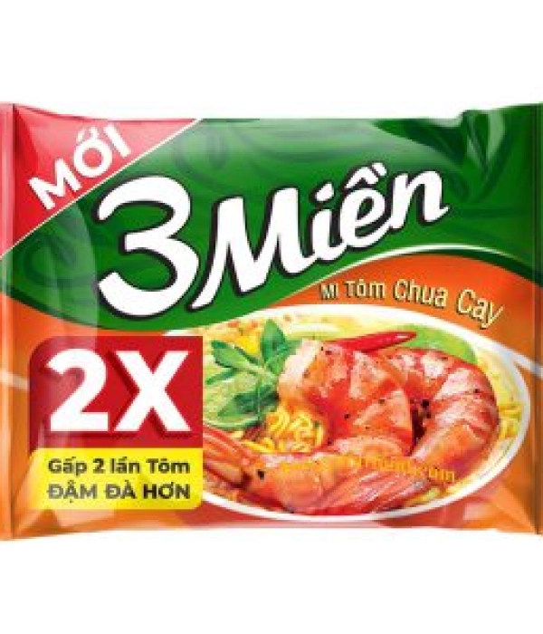 Mì 3 Miền tôm chua cay (gói 65g)