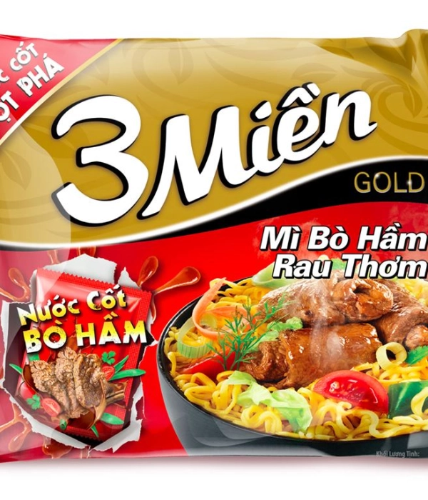 Mì 3 Miền Gold bò hầm rau thơm (gói 75g)