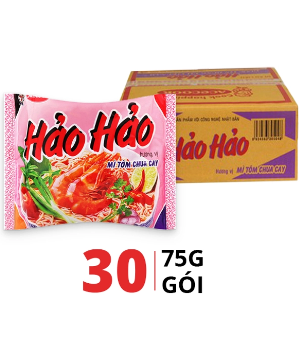 Mì Hảo Hảo tôm chua cay Acecook (thùng 30 gói x 75g)