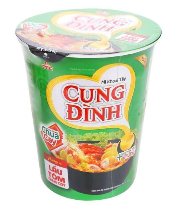 Mì ly khoai tây vị lẩu tôm chua cay Cung Đình (ly 65g)