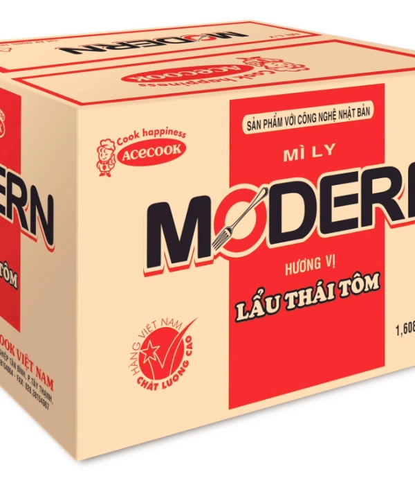 Mì ly Modern vị lẩu thái tôm (thùng 24 ly x 65g)