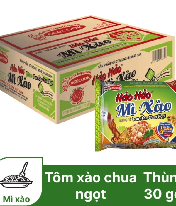  Mì Hảo Hảo xào tôm chua ngọt (thùng 30 gói x 75g)