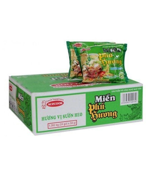 Miến Phú Hương vị sườn heo (thùng 24 gói x 58g)