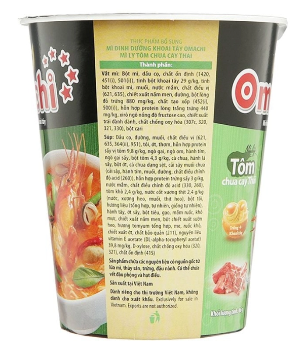 Mì ly omachi tôm chua cay thái ( ly 66g )