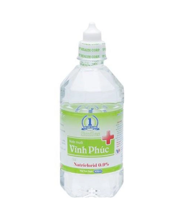 Nước muối sinh lý Vĩnh Phúc (Chai 500ml )natri clorid 0.9%