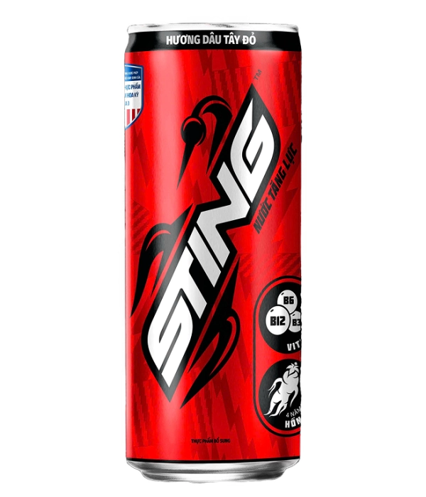 Nước tăng lực Sting dâu (lon 320ml)