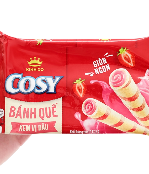 Bánh quế vị kem dâu Cosy gói 117.6g