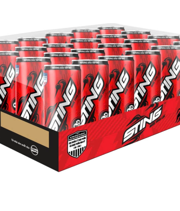 Nước tăng lực Sting dâu (thùng 24 lon x 320ml)
