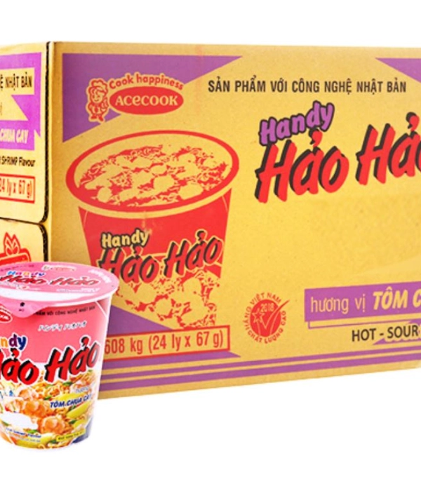Mì ly handy Hảo Hảo tôm chua cay (thùng 24 ly x 67g)