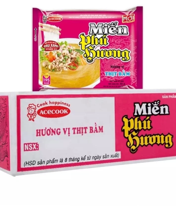 Miến Phú Hương vị thịt bằm (thùng 24 gói x 58g)